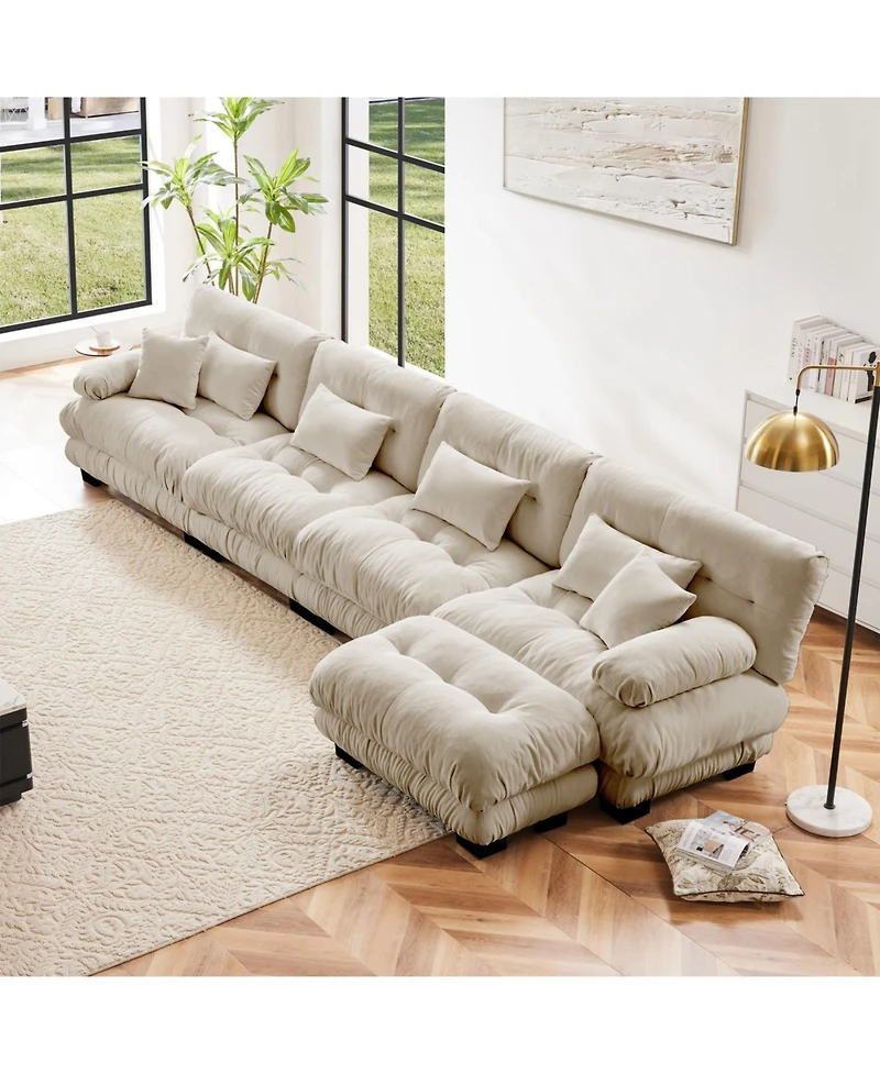 Streamdale Furniture Streamdale Free Combination Modular Sectional Sofa, L-Shaped Couch, 4-Seater Cloud Couch