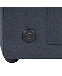 Streamdale Furniture Modern L-shaped Sofa Couch with Curved Chaise, Usb & Storage, Blue