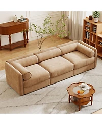Streamdale Furniture Elegant Camel Chenille 3-Seater Sofa with Hidden Storage Compartment