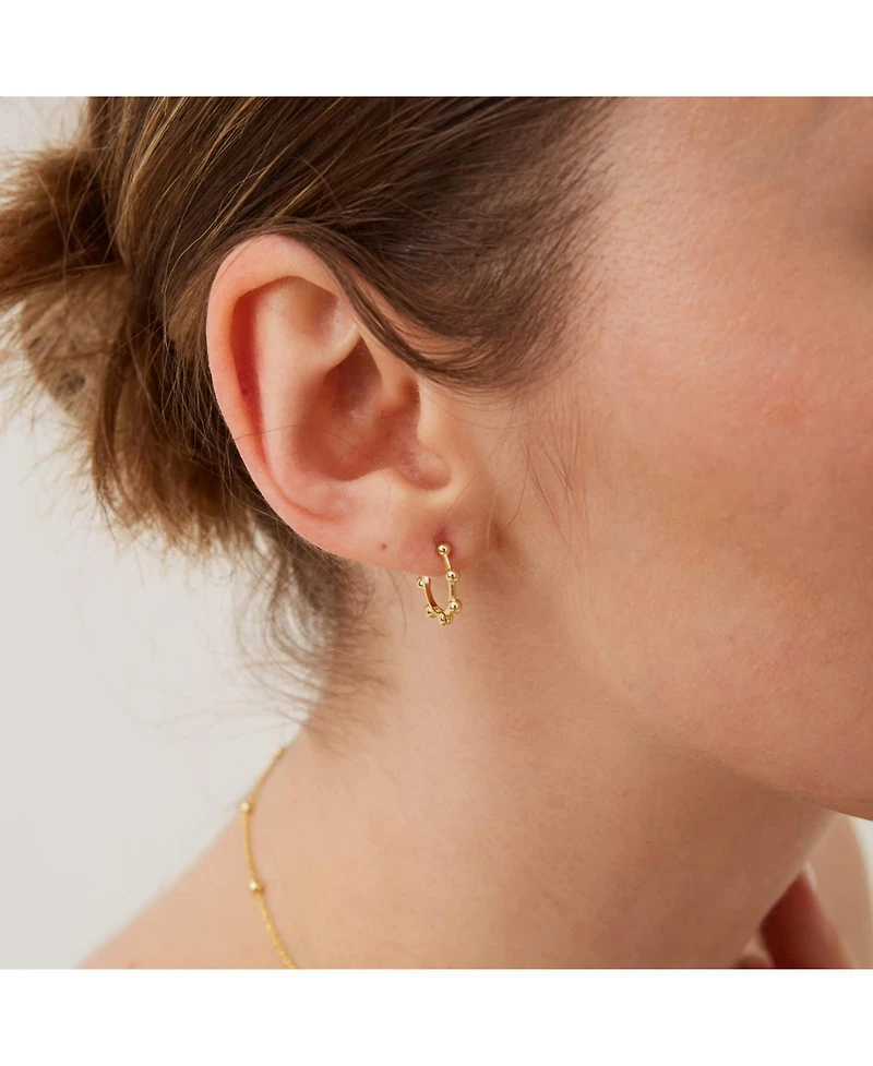 Spero London Seven Bead Sterling Silver Hoop Earrings