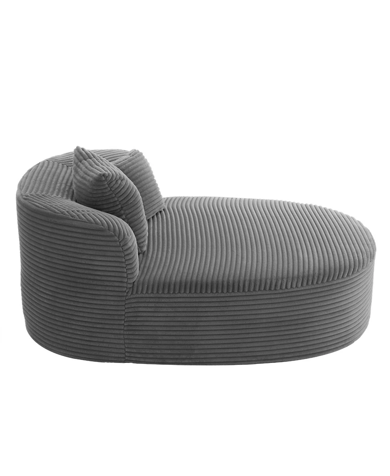 Streamdale Furniture Modern Chaise Lounge Sofa Boneless Couch 51.6" Bed Black