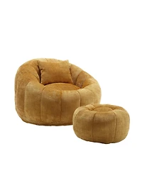Streamdale Furniture Modern Bean Bag Chair with Ottoman for Adults