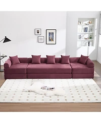 Streamdale Convertible Folding Sofa Bed with Pillow Back Handrail