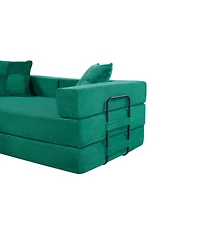 Streamdale Furniture Sleeper Sofa Bed with Square Pillow - Corduroy Folding Mattress Couch