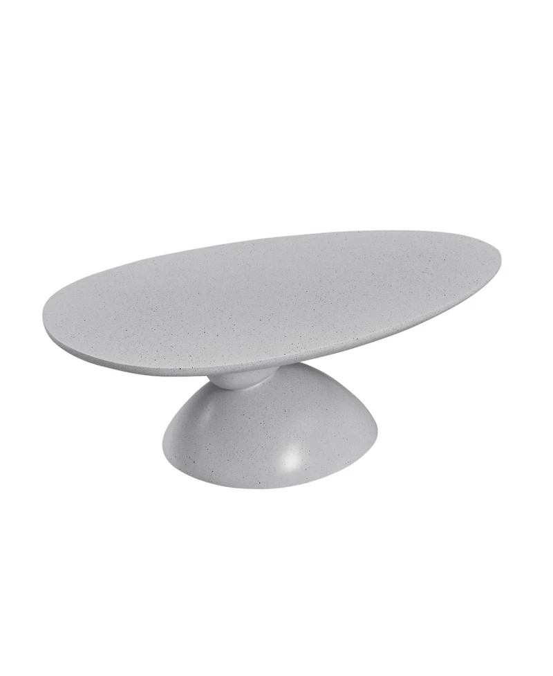 Streamdale Furniture Streamdale Lucky Stone Oval Coffee Table, Modern Minimalist Fiberglass Center Table
