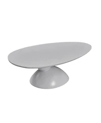 Streamdale Furniture Streamdale Lucky Stone Oval Coffee Table, Modern Minimalist Fiberglass Center Table