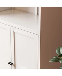 Streamdale Furniture Metal Kitchen Pantry Cabinet - 72" Tall Storage with Adjustable Shelves (White)