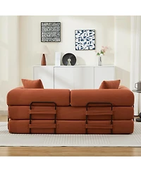 Streamdale Folding Sofa Bed, 78.5" Convertible Couch with 2 Pillows, Fold Out Mattress