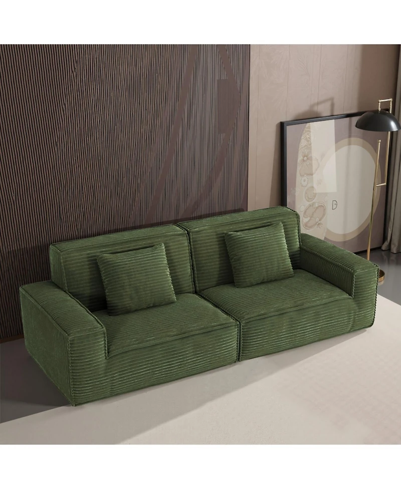 Streamdale Furniture Streamdale Large striped fabric compression sofa, modern style, comfortable home furniture