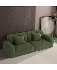 Streamdale Furniture Streamdale Large striped fabric compression sofa, modern style, comfortable home furniture