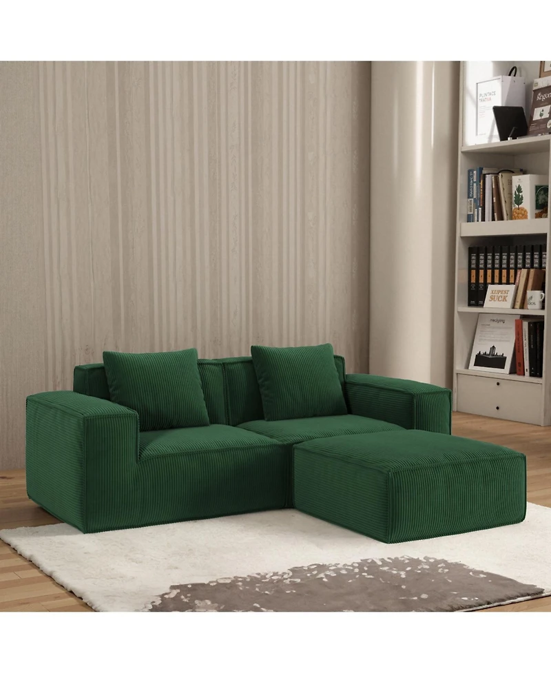 Streamdale Furniture Streamdale Modular sofa bed, corduroy velvet, green