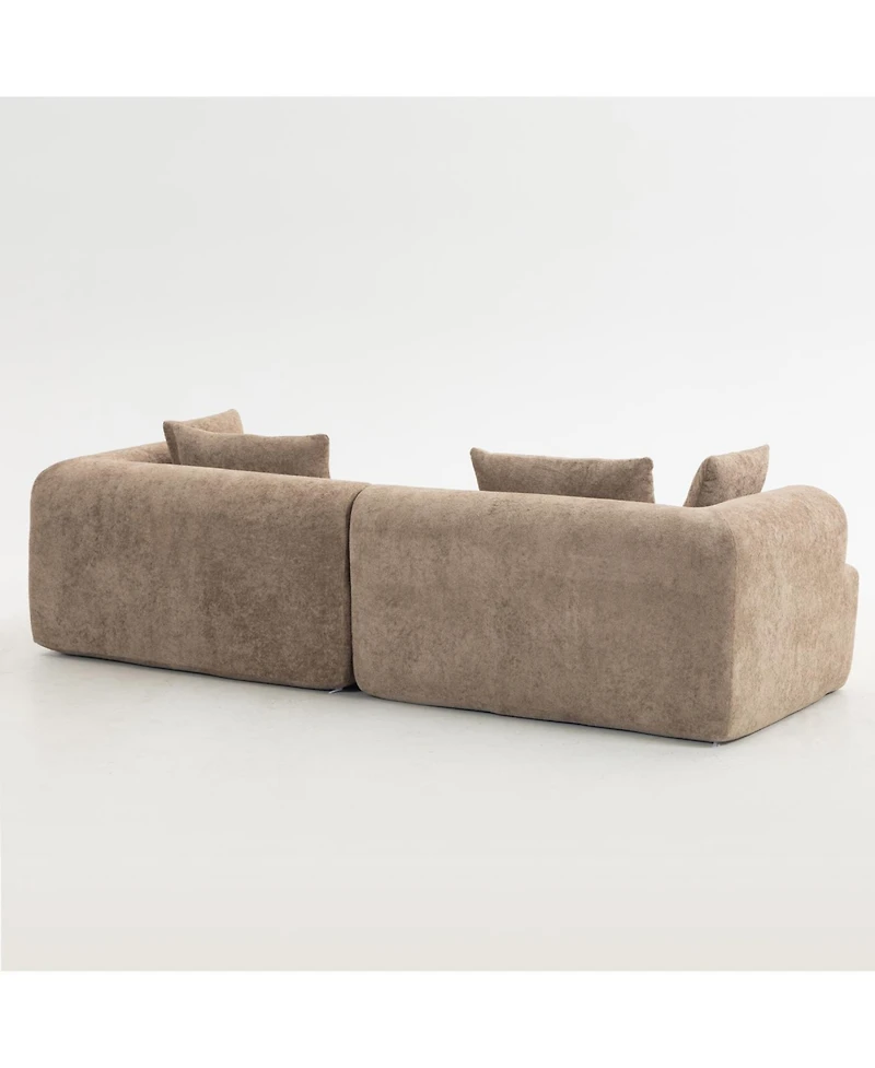 Streamdale Full-Foam Modular Sofa, 96" Boucle 2-Piece Sectional with Rounded Arms