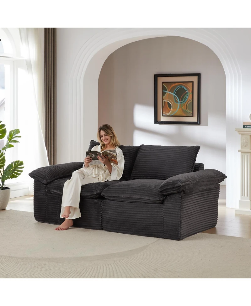 Streamdale Furniture Streamdale Modern corduroy cloud sofa