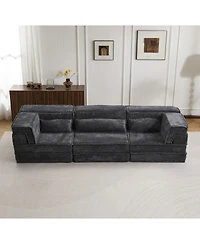 Streamdale Compression Sofa, Convertible Floor Sofa Bed, Modular Sectional, 3 Seater, Dark-Grey