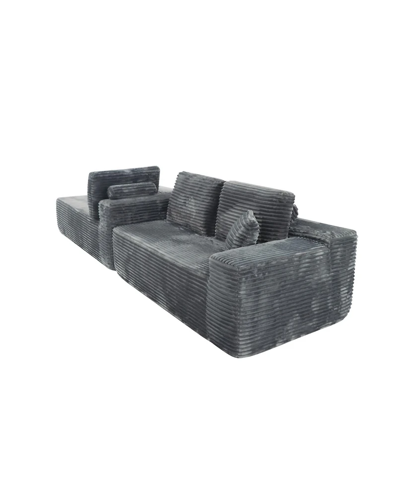 Streamdale Furniture Streamdale Cloud Sectional Couch, L-Shape Chaise, Modern Modular Sofa, Grey