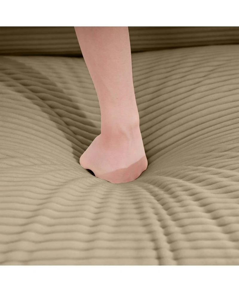 Streamdale Furniture Corduroy Sofa - Modern Upholstered 4 Seater with Footstool & Pillows