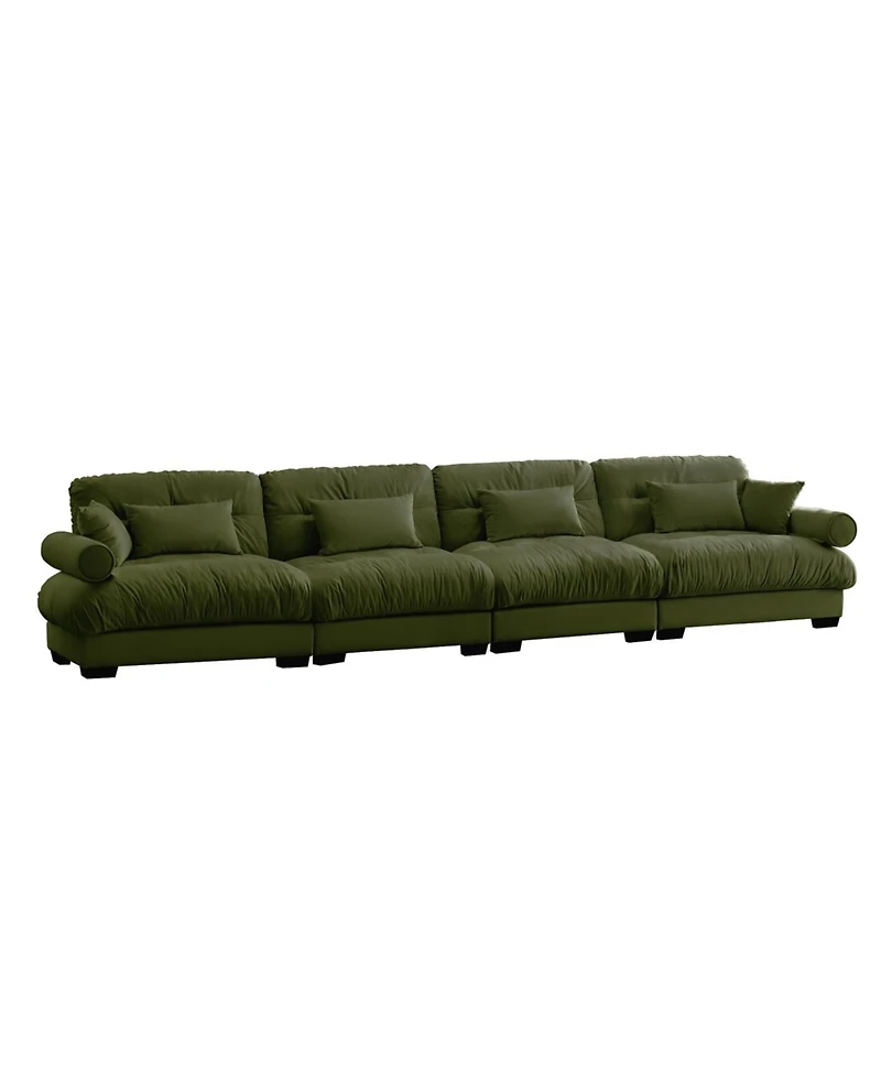 Streamdale Super Comfort Oversized Modular Velvet Sectional Sofa Couch with Ottoman