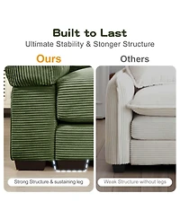 Streamdale Oversized Cloud Modular Sectional Couch with Ottoman, Green