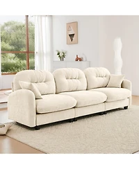 Streamdale Furniture Three-Seater Modular Chenille Sectional Couch with Tufted Cushions - Beige