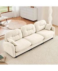 Streamdale Furniture Three-Seater Modular Chenille Sectional Couch with Tufted Cushions - Beige