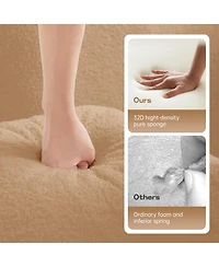 Streamdale Furniture Streamdale Camel Teddy Fabric L-Shaped Chaise Sofa with High Density Sponge