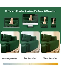 Streamdale Furniture Streamdale Modern L-Shaped Corduroy Sectional Sofa with Movable Ottoman - Green