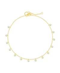 etoielle Bezel Set Layering with Silver Gold Plated and Cubic Zirconia Ball Chain