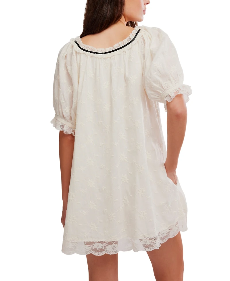 Free People Women's Juno Short Puff-Sleeve Mini Dress