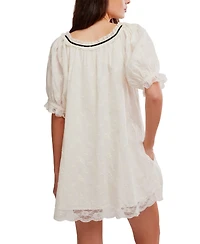 Free People Women's Juno Short Puff-Sleeve Mini Dress