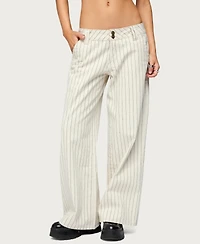 Edikted Women's Cory Striped Low Rise Jeans