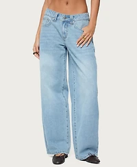 Edikted Women's Rivka Low Rise Baggy Jeans