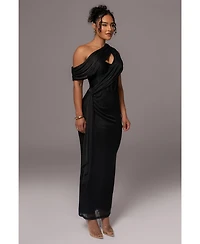 Jluxlabel Women's Metallic Celestina Draped Maxi Dress