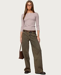 Edikted Women's Avigyle Striped Boat Neck Top