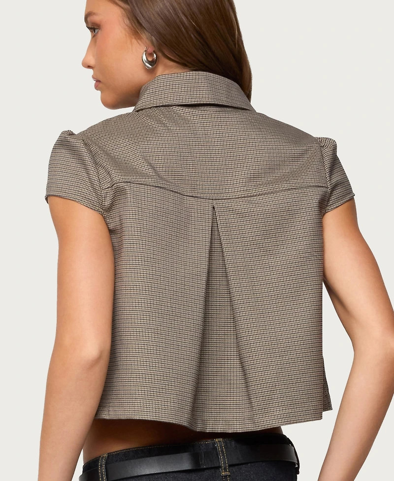 Edikted Women's Haislee Plaid Tailored Shirt