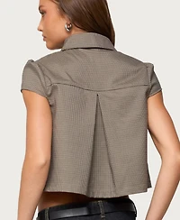 Edikted Women's Haislee Plaid Tailored Shirt