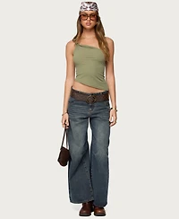 Edikted Women's Knotted One Shoulder Asymmetric Top