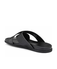 Blake McKay Men's Jake Dress Casual Cross-Strap Leather Slide Sandal
