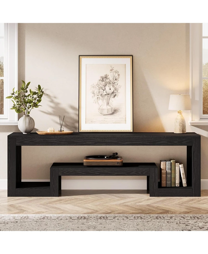 Tribesigns 63-Inch Tv Stand for 55/60/65/75-Inch TVs, Farmhouse Entertainment Center, Rustic Brown