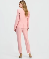 Bar Iii Womens Bi Stretch Collarless Open Front Blazer Scoop Neck Camisole Bi Stretch Straight Leg Dress Pants Macys Exclusive