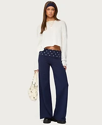 Edikted Women's Reeva Polka Dot Fold Over Pants