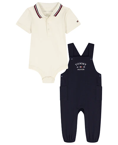 Tommy Hilfiger Baby Boys' Polo Bodysuit and Overall, 2-Piece Set