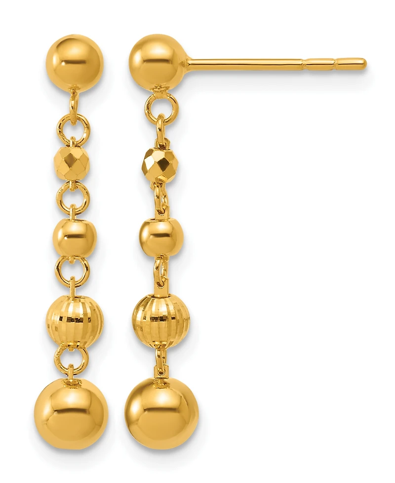 Macy's Beaded Drop Earrings in 24K Yellow Gold