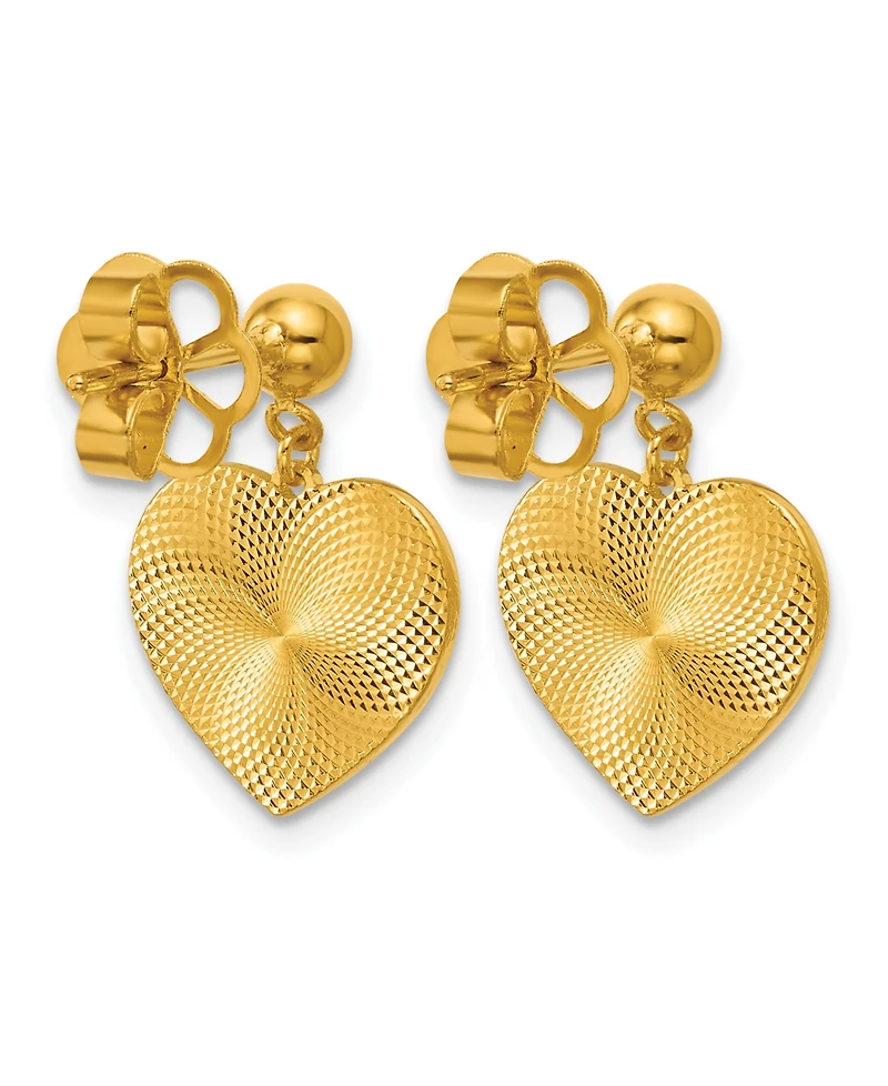 Macy's Heart Dangle Drop Earrings in 24K Yellow Gold