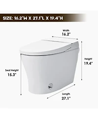 Casainc Smart Bathroom Fixture Dual Flush Bathroom Fixture 1/1.28 Gpf,Foot Sensor Flush,Night Light,Self-Cleaning Nozzle