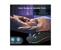 risokeys Dual-Mode Virtual Mouse Anti-Sleep Device - Ergonomic Design, Automatic Cursor Movement to Prevent Screen Lock - Black