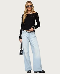 Edikted Women's Lillis Boat Neck Knit Top