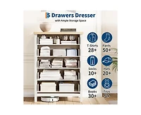 Gaomon Fluted Dresser for Bedroom with 5 Drawers