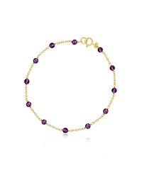 The Lovery Amethyst Bead Chain Bracelet 14K Gold