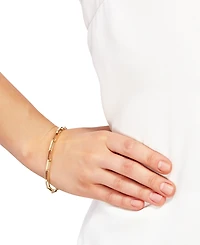 Macy's Hollow Paperclip Chain Bracelet in 14K Yellow Gold