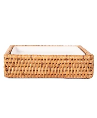 Artifacts Rattan Rectangular Soap Dish with Ceramic Insert